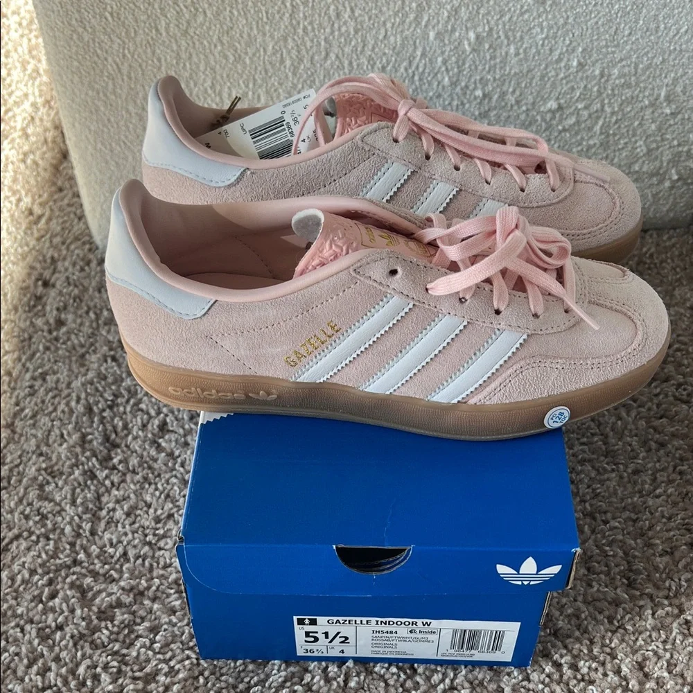Adidas Gazelle - NWT! - Pink and White Sneakers - Picture 3 of 7